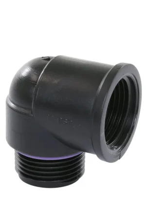 Fabrieksprijs | Self-Seal knie 90°, pp, binnendraad x buitendraad, 6 bar, ¾"