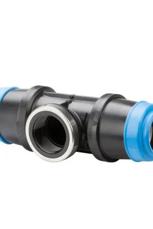 Voordelig - Hawle schroef T-stuk 90°, type K6520, 2x steek / 1x binnendraad, zwart, Kiwa, 40 x 40 mm x 1¼"