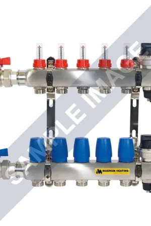 Bespaar meer | MAGNUM verdeler Premium, voor lage temperatuur vloerverwarming, rvs, type Open, 12 groepen