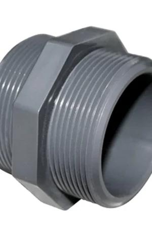 Pimtas dubbele nippel, pvc, 2x buitendraad, 16 bar, 1" - Wees er snel bij