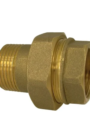 3-delige schroefkoppeling, messing, binnendraad x buitendraad, ½" x ½" | Scherpe prijs