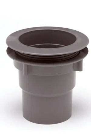 Veel voordeel | S-lon gootuitloop voor bakgoot, pvc, met wartel, tbv type 140, uitloop 70 - 80 mm, grijs