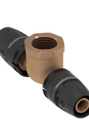 Zeer goed beoordeeld - TECElogo schroef T-stuk 90°, brons, 2x steek / 1x binnendraad, 32 mm x 1" x 32 mm