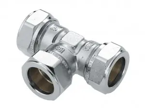 Bonfix 82502 T-stuk 22 mm vernikkeld | Direct bestellen