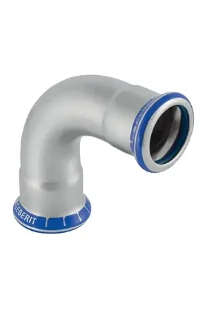 Zojuist toegevoegd | Geberit Mapress RVS 316 bocht 90° 18 mm FKM blauw 50283