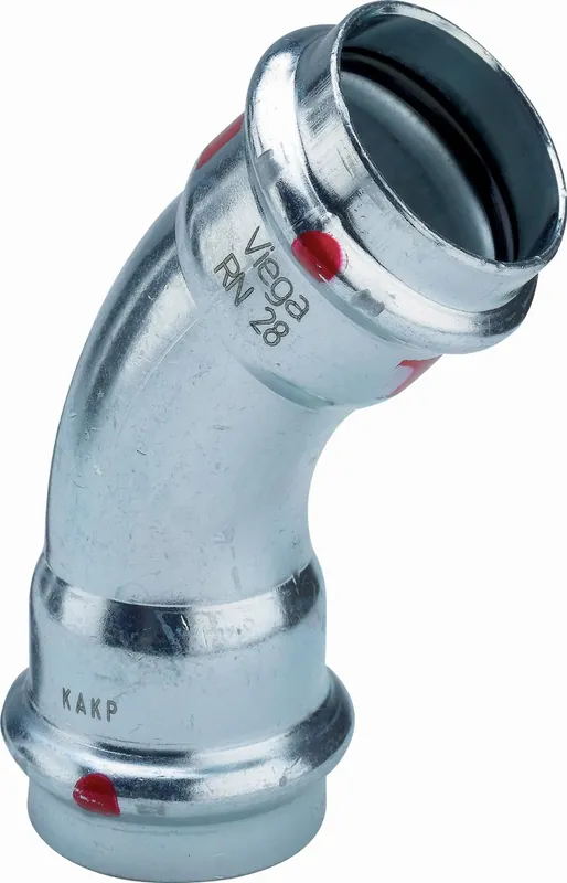 Topdeal | Viega Prestabo bocht koppeling, 45gr, 35mm x 35mm, staal (pers x pers)