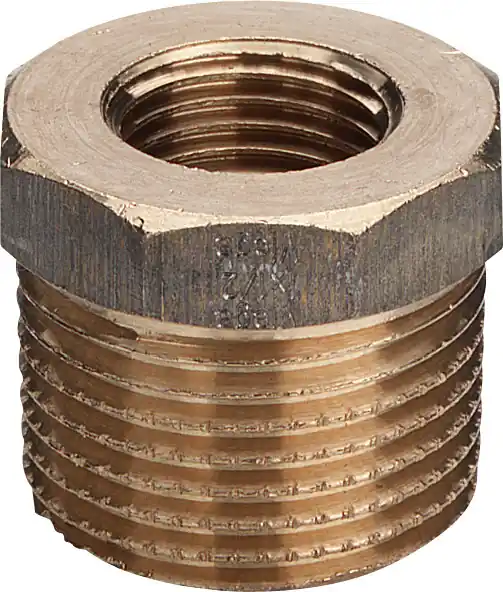 Actie | Viega rechte koppeling, verloopring 1/2" x 3/8" brons (buitendraad x binnendraad)