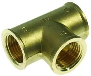 Laatste stuks - VSH Draad T-stuk 1/2" binnendraad x binnendraad x binnendraad messing 0412247