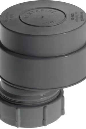 Walraven, McAlpine, Ventapipe 50 beluchter, 50mm, klemverbinding, excentrisch, grijs (voor beluchting 1 wooneenheid) | Meest verkocht