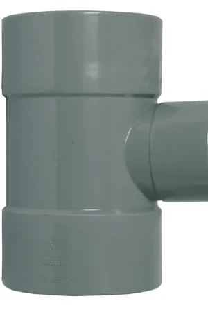Aanbieding | Wavin L-T-stuk, Wadal, 90° graden, PVC, 110mm x 50mm x 110mm (mof x mof x mof), grijs
