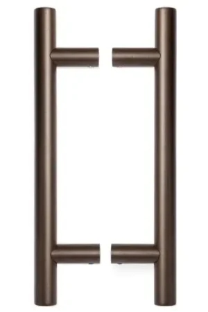 Voordelig - Set deurgrepen Rond HoH 200mm donker brons
