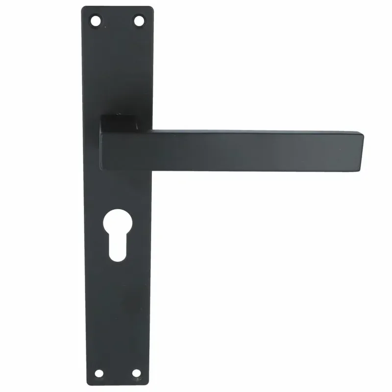 Deurklink Rechthoek op schild PC55 rvs/mat zwart | Aanrader