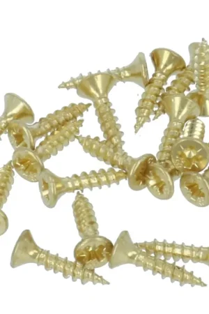20 stuks messing kleur schroeven pozy drive 3.5 x 16 mm | Verlaagde prijs