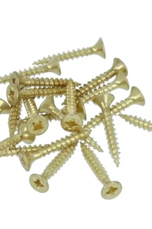 20 stuks messing kleur schroeven pozy drive 3.0 x 20 mm | Scherp geprijsd