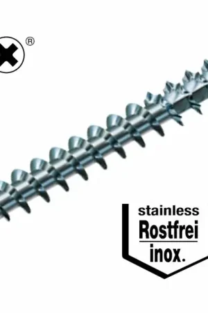 200 stuks rvs 4.5 x 45 mm Spax spaanplaatschroef platkop met pozidrive kruisindruk | Laatste stuks