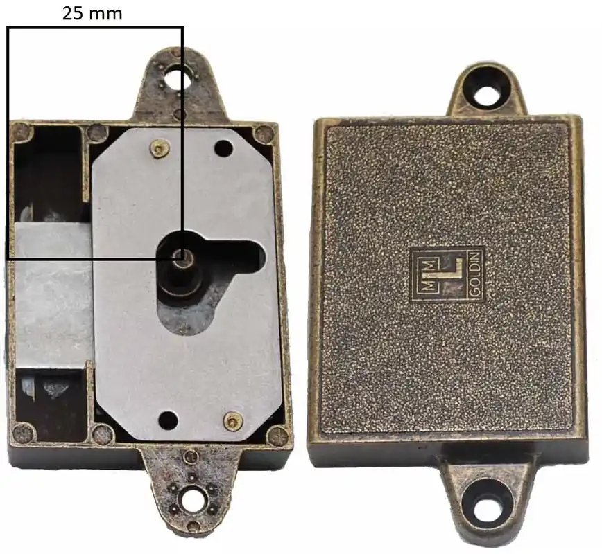 Meubelslot 25 mm rechts brons - Extra korting
