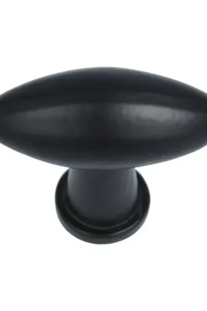 Alleen vandaag - Knop ovaal ijzer zwart 37 x 13 mm