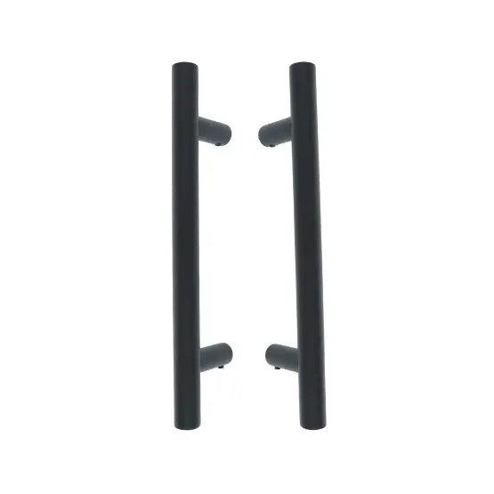 Fabrieksprijs - Set deurgrepen Rond HoH 200mm rvs/zwart