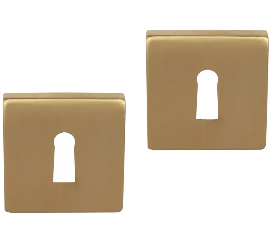 Koopje - Differnz set van 2 sleutelplaatjes vierkant goud