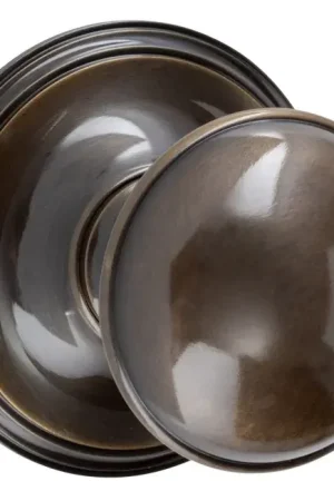 Zeer goed beoordeeld | Voordeurknop Paddenstoel 60mm messing antiek brons