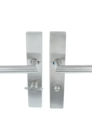 Veilig betalen | ODShop deurklink Modern haaks op recht schild WC63/8 rvs