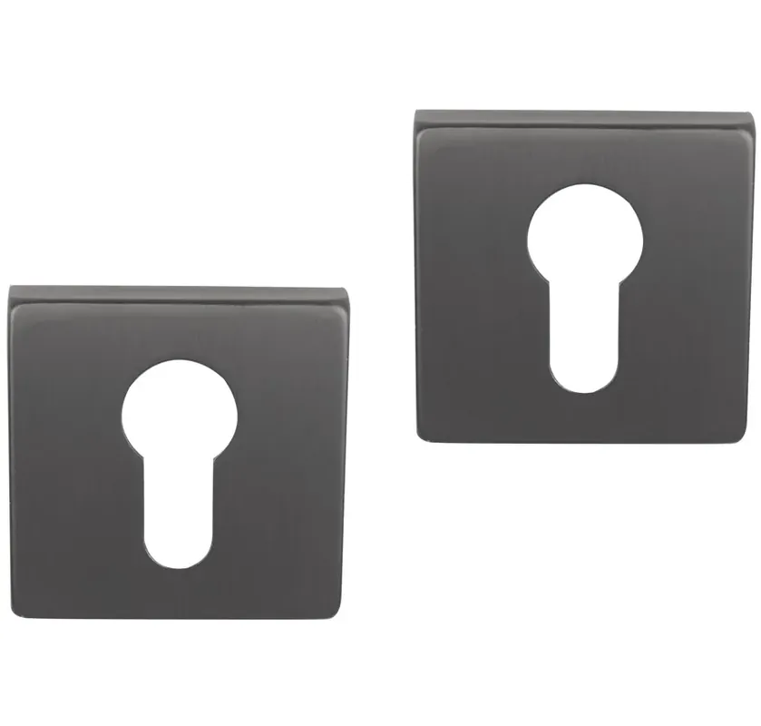 Klaar voor verzending - Differnz set van 2 cilinderplaatjes vierkant gunmetal