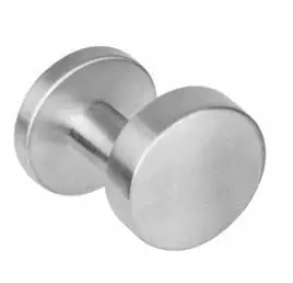 Actie | Intersteel knop rond verkropt vast op rozet staal + 7mm nok rvs