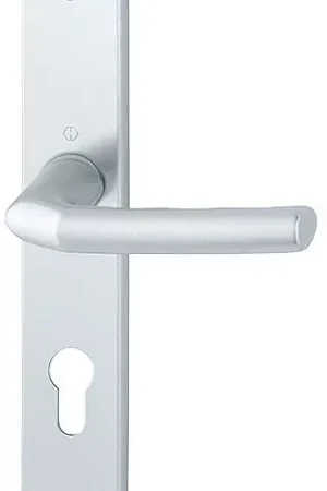 Hoppe deurklink op schild PC72 aluminium F1 - Eenvoudig retourneren