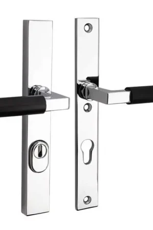 Actieprijs - SKG3 PC72 kruk/kruk op smalschild Bauhaus ebben rechts + kerntrekbeveiliging glans chroom