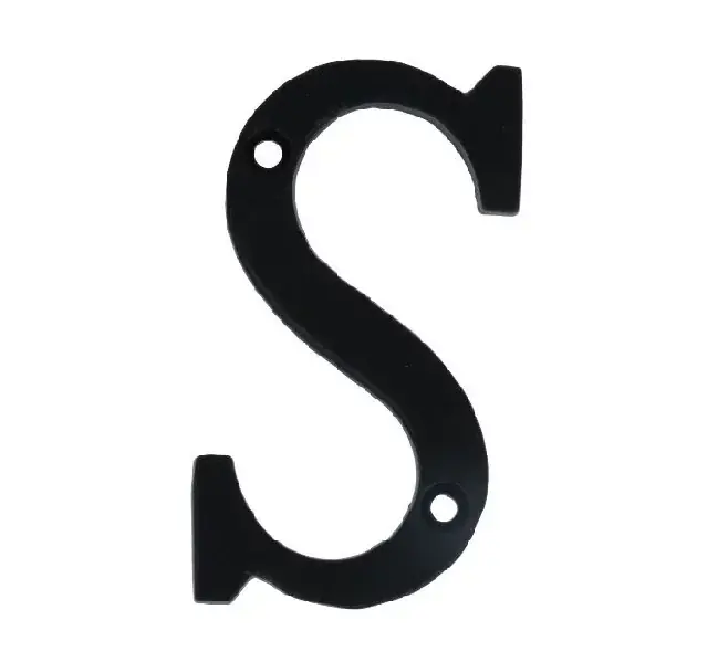 Erg populair - Letter S Klein IJzer zwart 75 mm