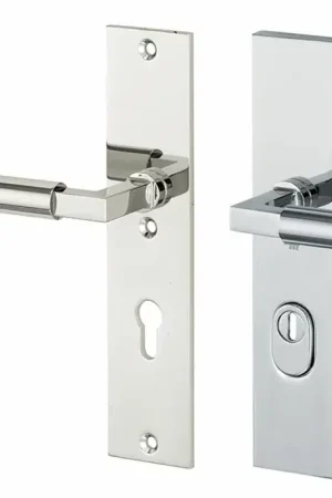 Aanbieding loopt bijna af | SKG3 PC72 kruk/kruk op schild Bauhaus links + kerntrekbeveiliging glans nikkel/glans chroom