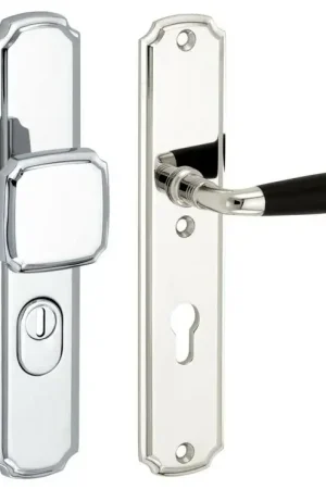 Aanbieding - SKG3 PC55 knop/kruk op schild Bonton ebben rechts + kerntrekbeveiliging glans nikkel/glans chroom