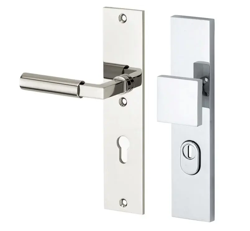 SKG3 PC92 knop/kruk op schild Bauhaus links + kerntrekbeveiliging glans nikkel/glans chroom | Alleen vandaag