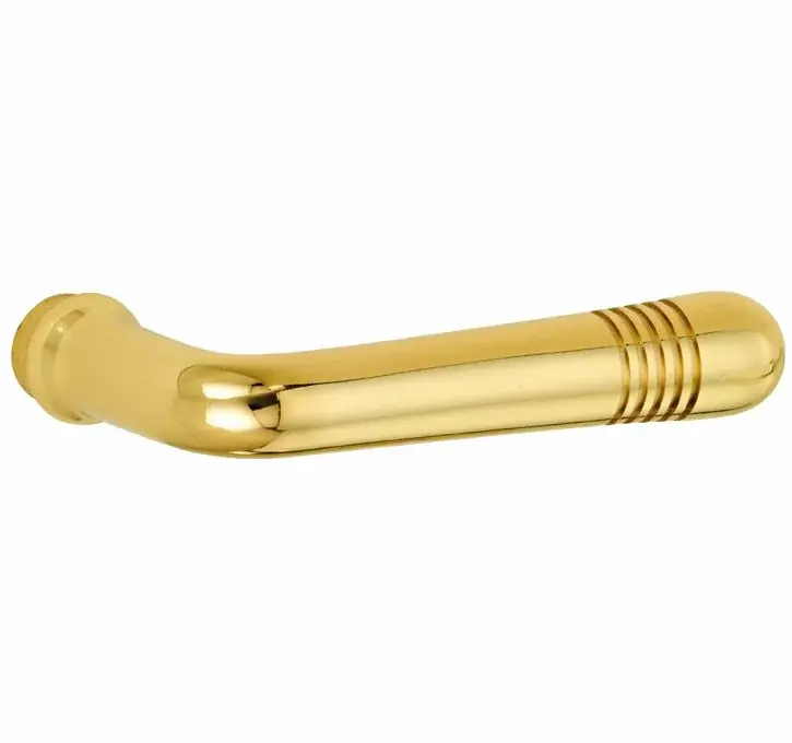 Deurklink Art-Deco messing gelakt | Voordelig