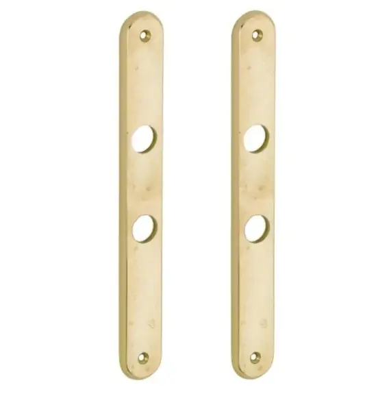 Set van twee langschilden smal WC63/8 messing antiek - Hoog gewaardeerd