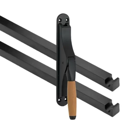 Professionele kwaliteit - Pomp-espagnolet Ton teak mat zwart inclusief 2 stangen