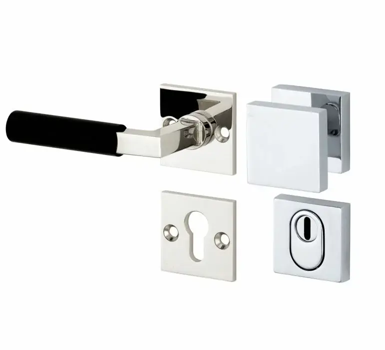 Shop nu - SKG3 knop/kruk op rozet Bauhaus ebben links + kerntrekbeveiliging glans nikkel/glans chroom