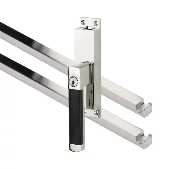 Actie | Kruk-espagnolet afsluitbaar Dual links glans nikkel inclusief 2 stangen