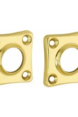 Aanbieding | Set van twee krukrozetten geveerd vierkant 38mm messing ongelakt