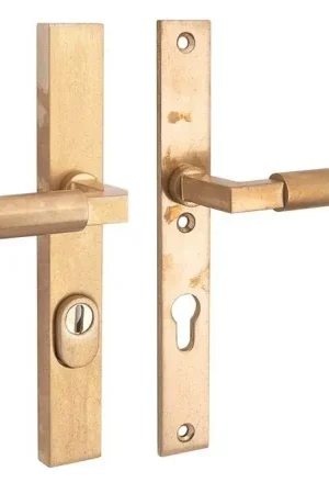 Actieprijs | SKG3 PC92 kruk/kruk op smalschild Bauhaus rechts + kerntrekbeveiliging messing antiek
