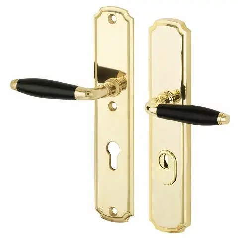 SKG3 PC72 kruk/kruk op schild Bonton ebben links + kerntrekbeveiliging messing ongelakt | Nieuw in de shop