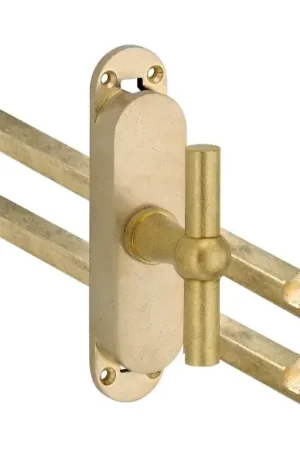Actieprijs - Kruk-espagnolet Chemin de Fer messing antiek inclusief 2 stangen