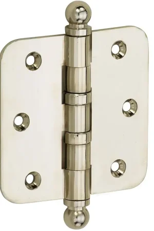 Aanbieding - Kogellagerscharnier 76×76 ronde hoek bol glans nikkel