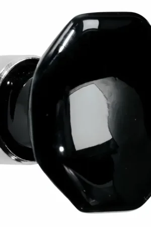Alleen vandaag | Meubelknop Octo porselein 34mm zwart/glans nikkel