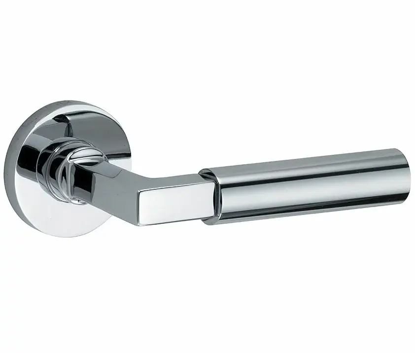 Deurklink op geveerd rozet Bauhaus/Vivo glans chroom - Korting