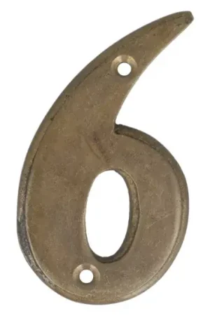 Wees er snel bij | Cijfer 6, klein, brons antiek