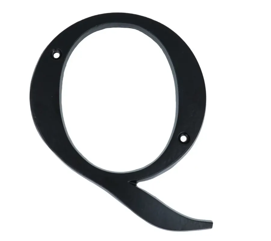 Aanbieding - Letter Q Extra Groot IJzer zwart 140 mm