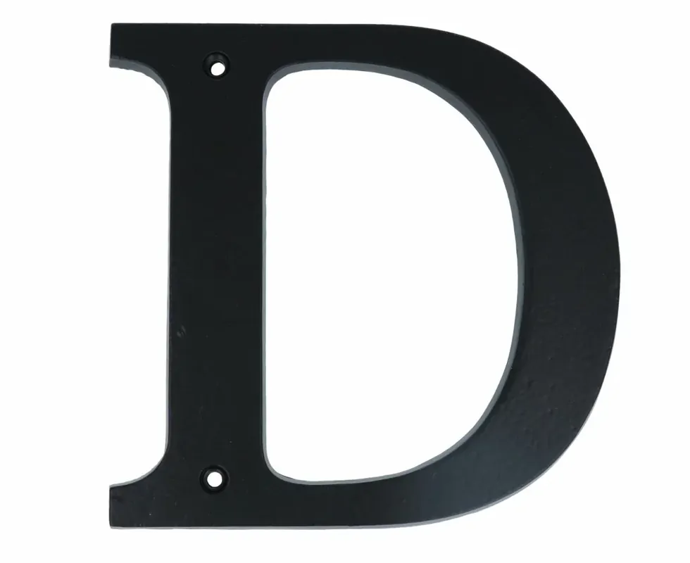 Klaar voor verzending | Letter D Extra Groot IJzer zwart 140 mm
