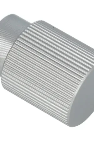Voordeelprijs | Knop geribbeld 22 mm aluminium rvs-look