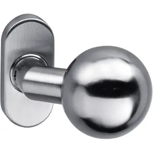 Zeer goed beoordeeld | Intersteel knop bol brandvertragend + rozet ovaal rvs
